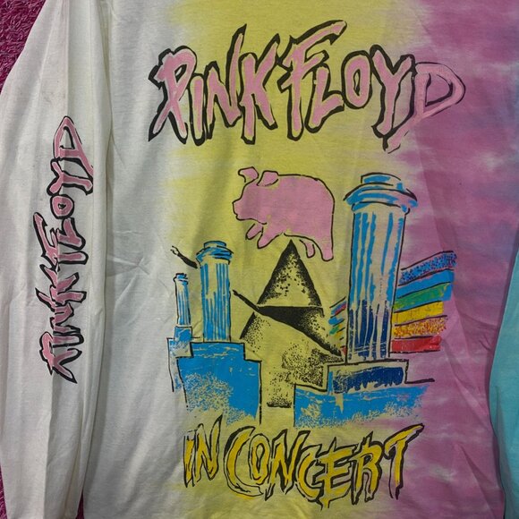 Pink Floyd In Concert Long Sleeve Tie Dye Tshirt size Small - Picture 2 of 5